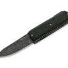 Silver Sport Knife Damascus CF Green