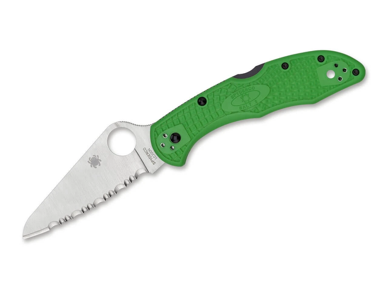 Spyderco Salt 2 Serrated LC200N Green 3 Spyderco Salt 2 Serrated LC200N Green
